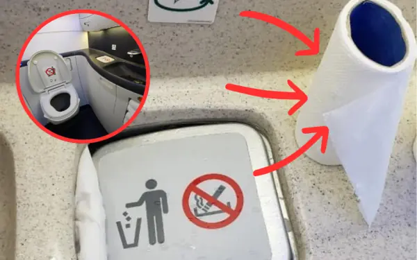 Never use toilet paper on an airplane