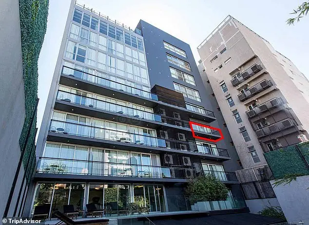Payne plunged from the third floor into the courtyard of the Casa Sur Hotel (file image)