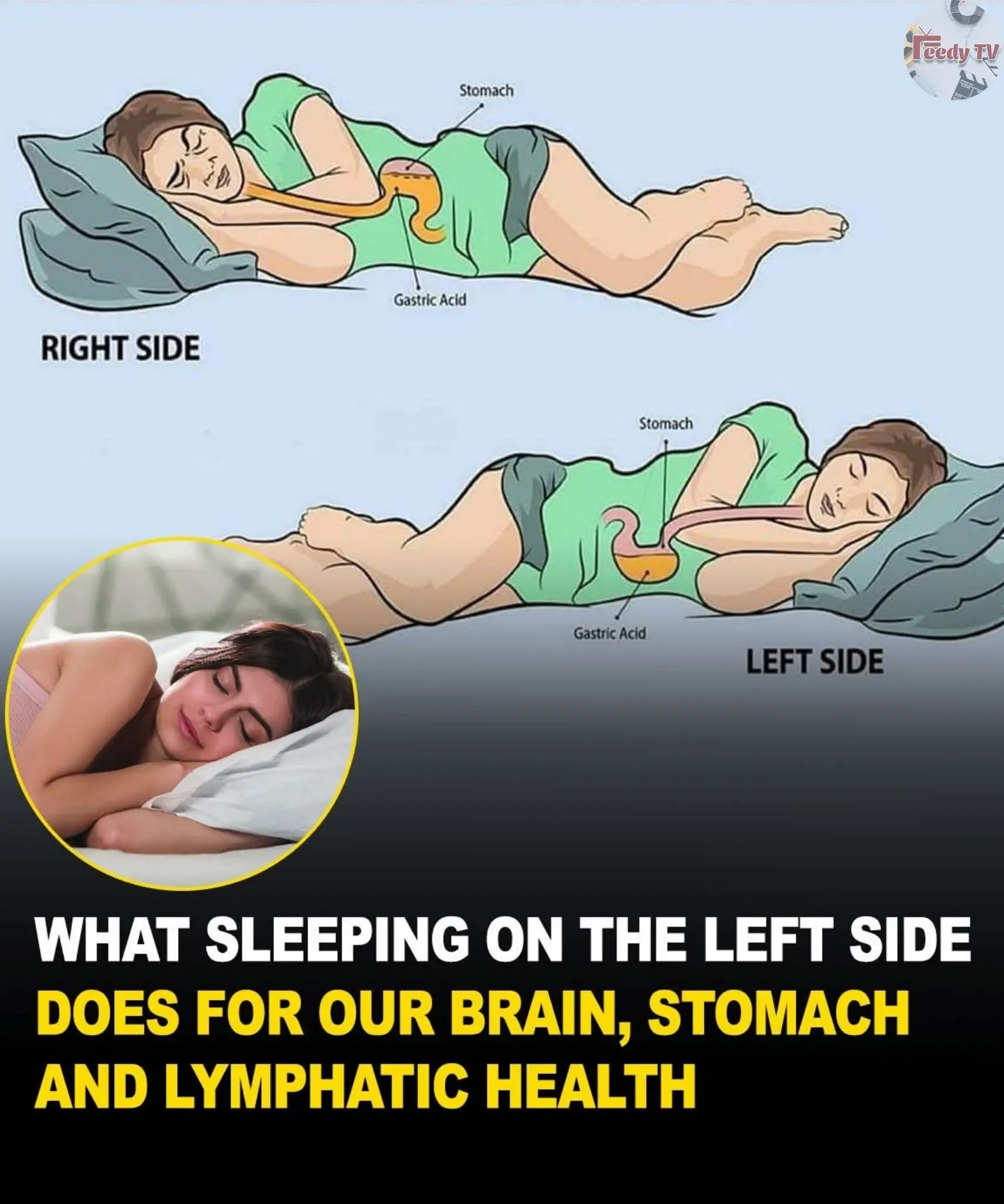 This is what sleeping on the left side does for our brain, stomach & glymphatic health