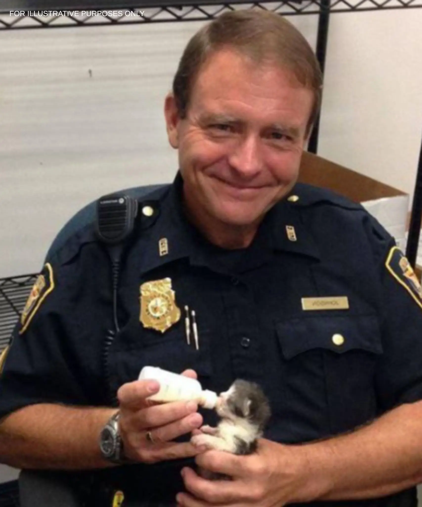 A police officer found a tiny kitten, but when he watched security footage, he frowned.