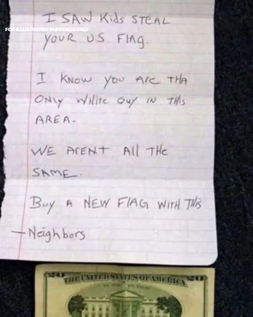I WOKE UP TO FIND MY FLAG GONE—AND A $20 BILL ON MY DOORSTEP