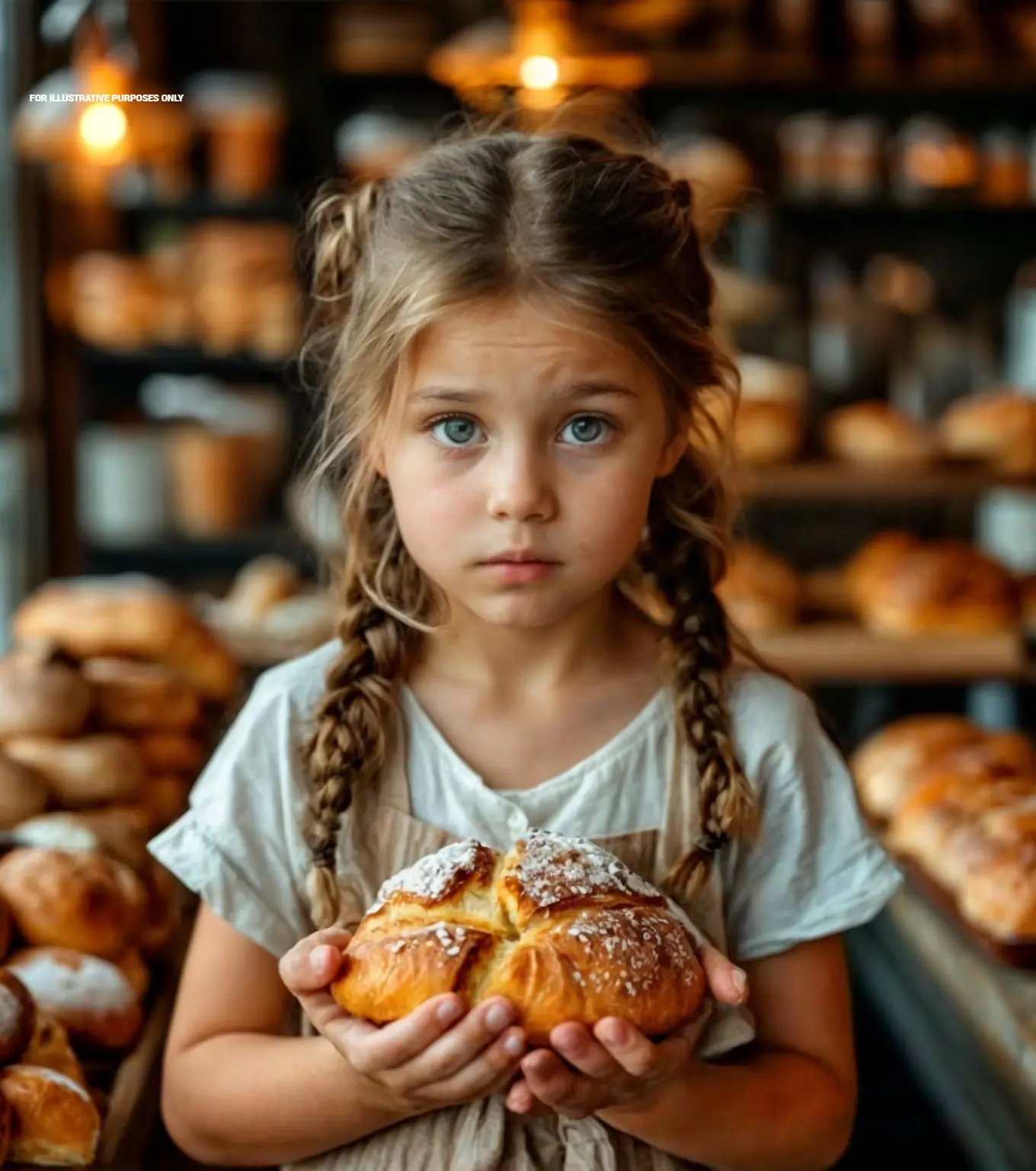The hungry girl asked the baker for a slice of bread, but she didn’t eat it. The baker was surprised when he found out why.