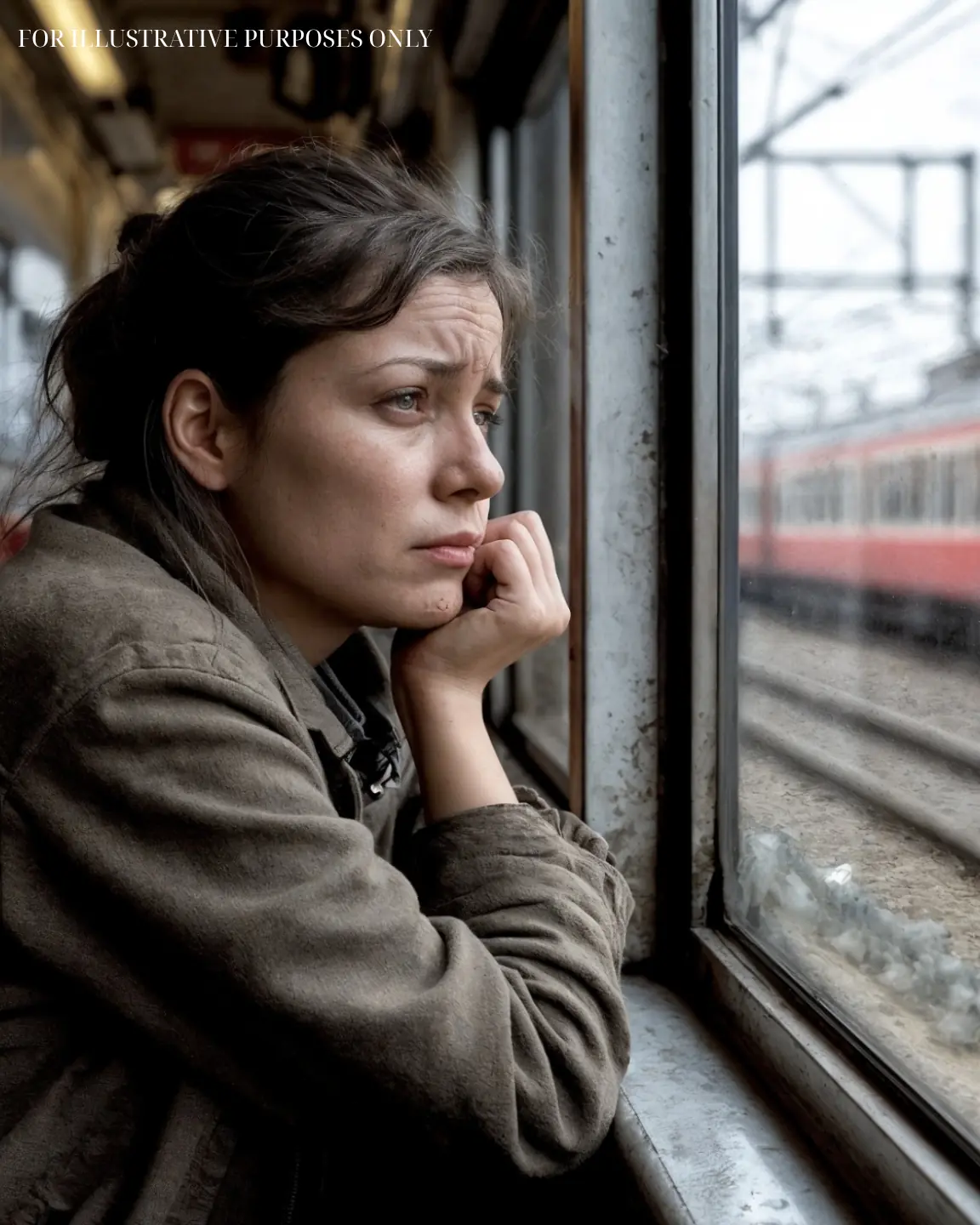 Tired and confused, she spent the night at the station, having run away from her son and with no idea where to go