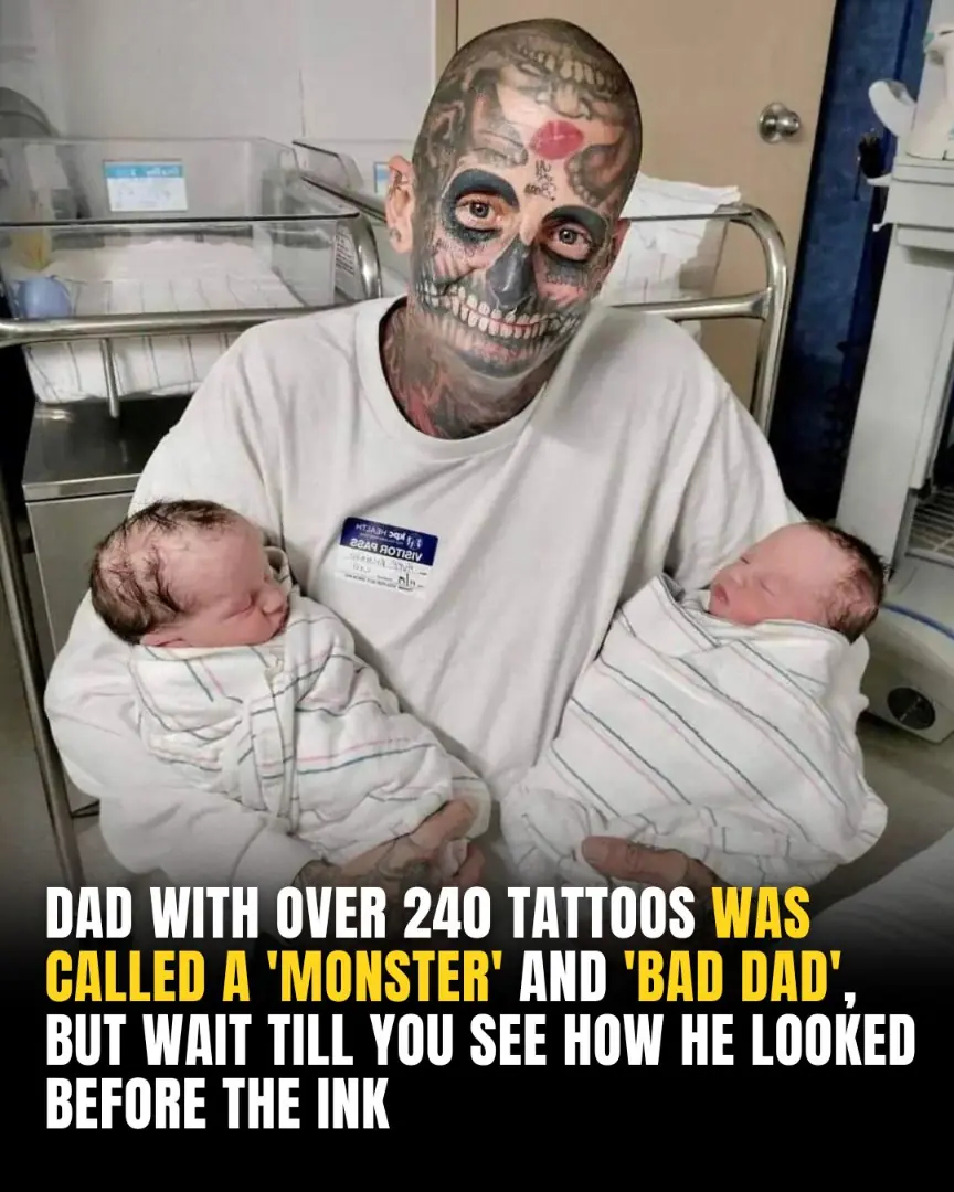 Dad With 240 Tattoos Faces Backlash As People Think He Is A Horrible Father – Then His Wife Reveals The Truth