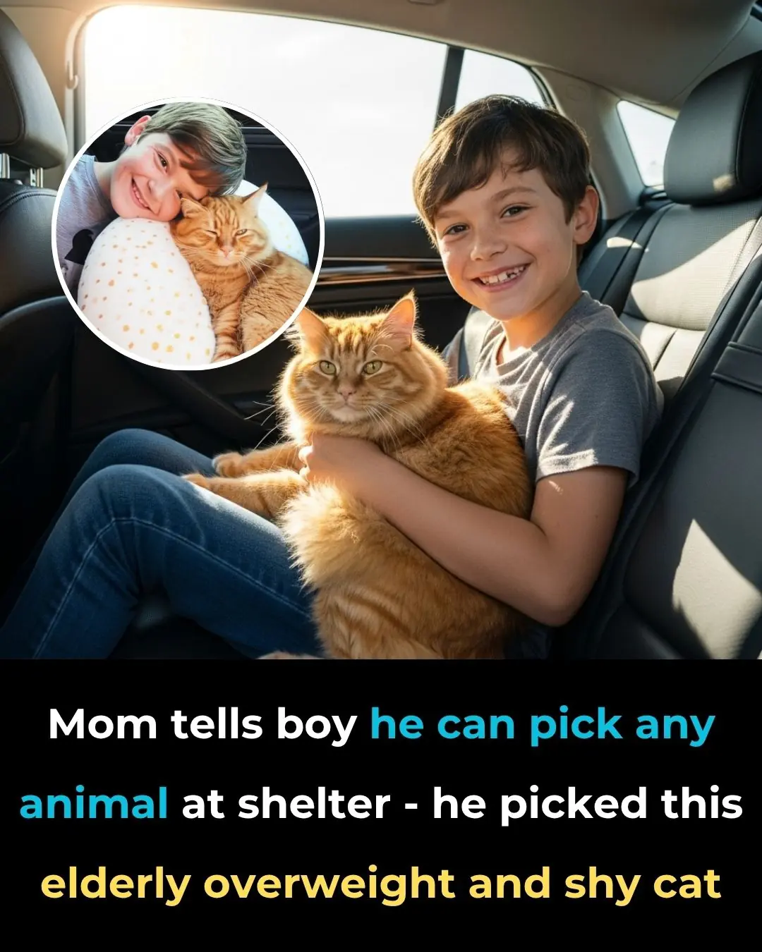 Mom Tells Boy He Can Pick Any Animal At Shelter. He Picked This Eldery, Overweight And Shy Cat