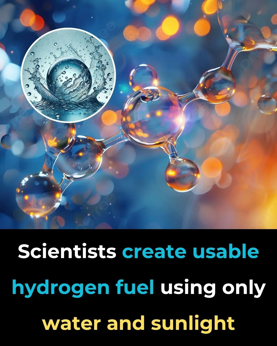 Scientists Create Usable Hydrogen Fuel Using Only Water and Sunlight