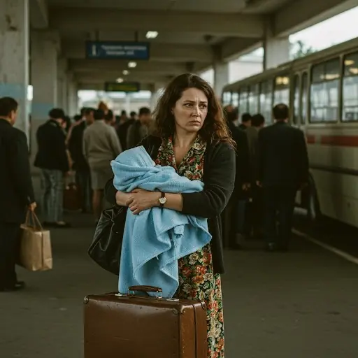 At a bus stop, a woman entrusted me with a little girl and a suitcase packed with money—I kept quiet for 30 years, never anticipating what was to come