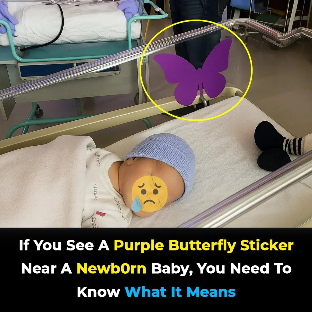 If you see a purple butterfly sticker near a newborn, it's a heartbreaking meaning behind it