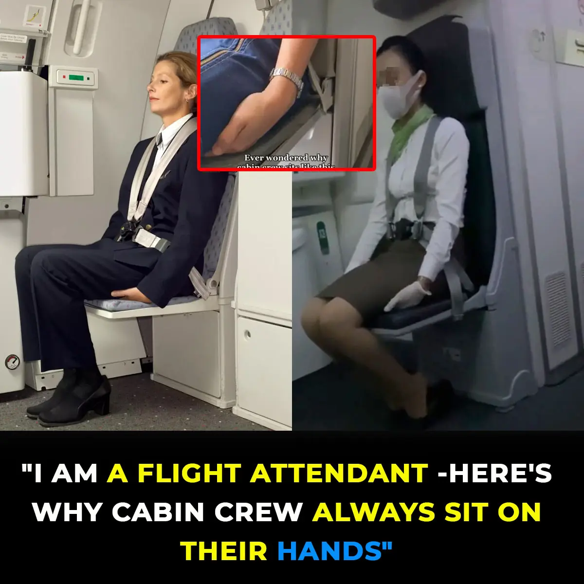 Why Do Flight Attendants Sit with Their Hands on Their Lap During Takeoff and Landing?