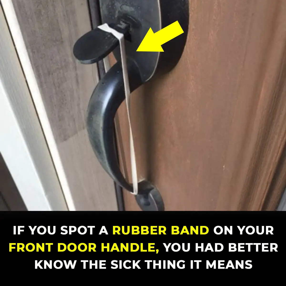Off The RecordIf You Ever Notice Your Door Handle With A Rubber Band On It DO NOT Touch It