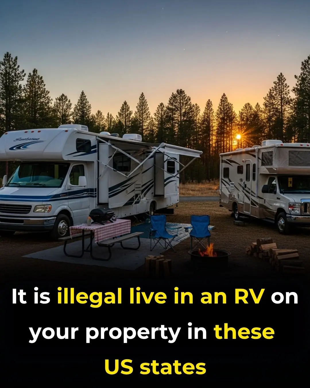It is Illegal Live in an RV on Your Property in These Us States