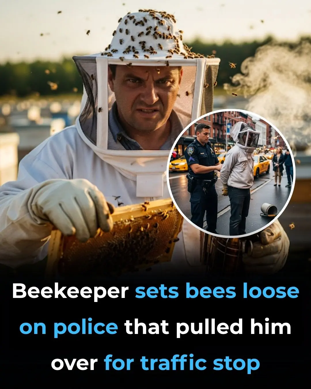 Beekeeper Sets Bees Loose on Police That Pulled Him Over for Traffic Stop