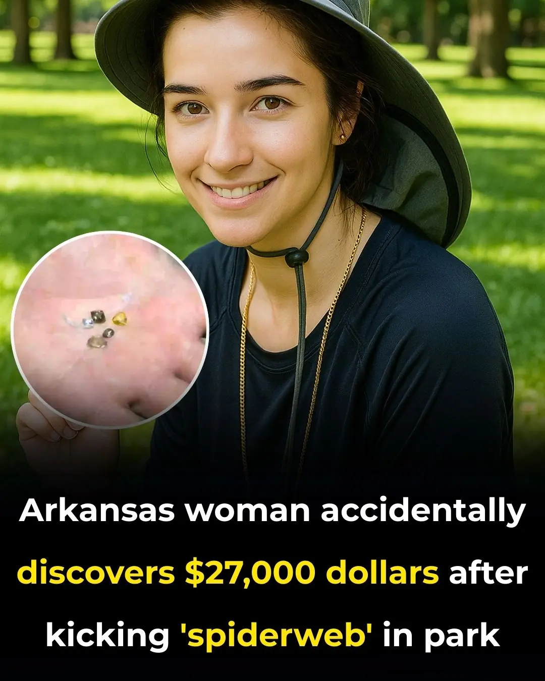 Arkansas woman accidentally discovers $27,000 dollars after kicking 'spiderweb' in park
