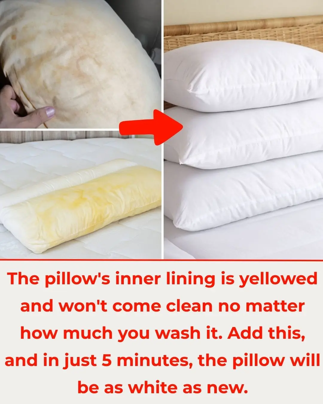 How to Restore Your Yellowed Pillow to Its Original White with One Simple Trick