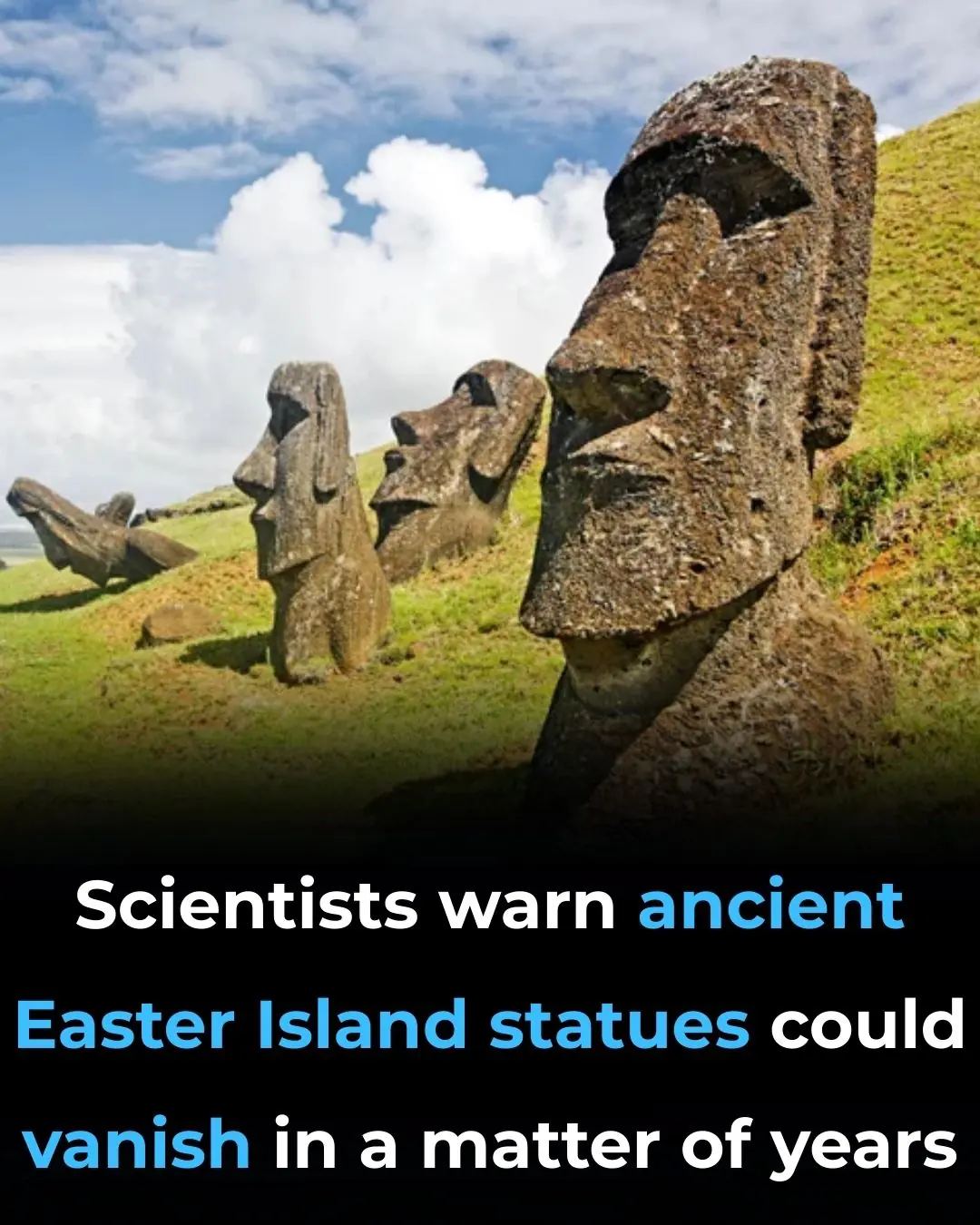 Scientists warn ancient Easter Island statues could vanish in a matter of years