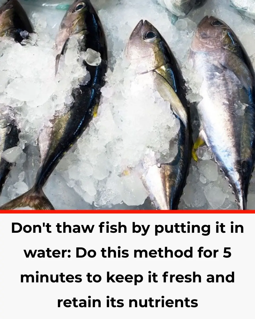 Don’t Thaw Fish by Putting It in Water