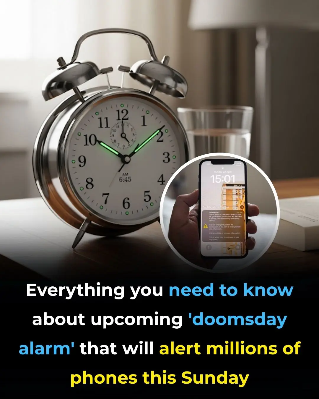 Everything you need to know about upcoming 'doomsday alarm' that will alert millions of phones this Sunday