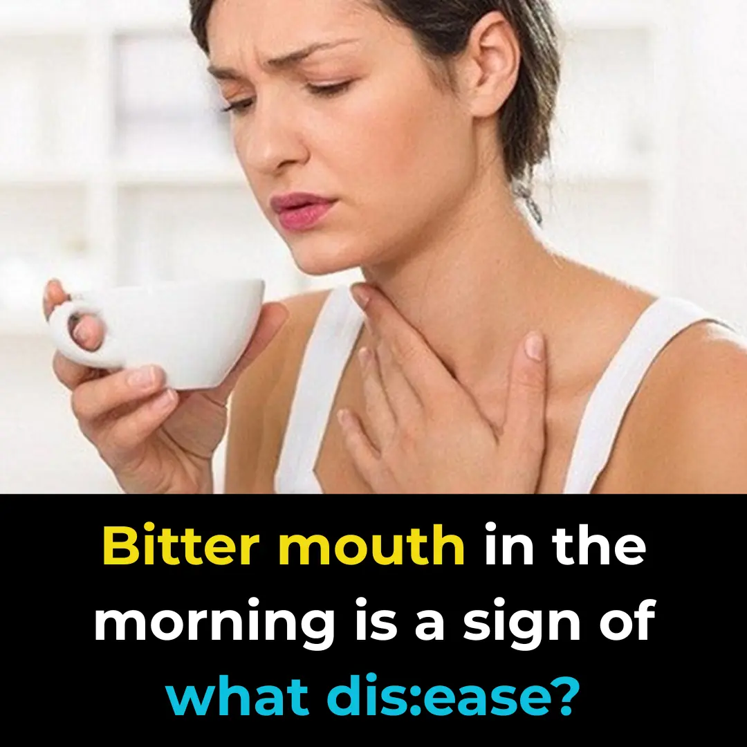 What does a bitter taste in the mouth in the morning indicate?