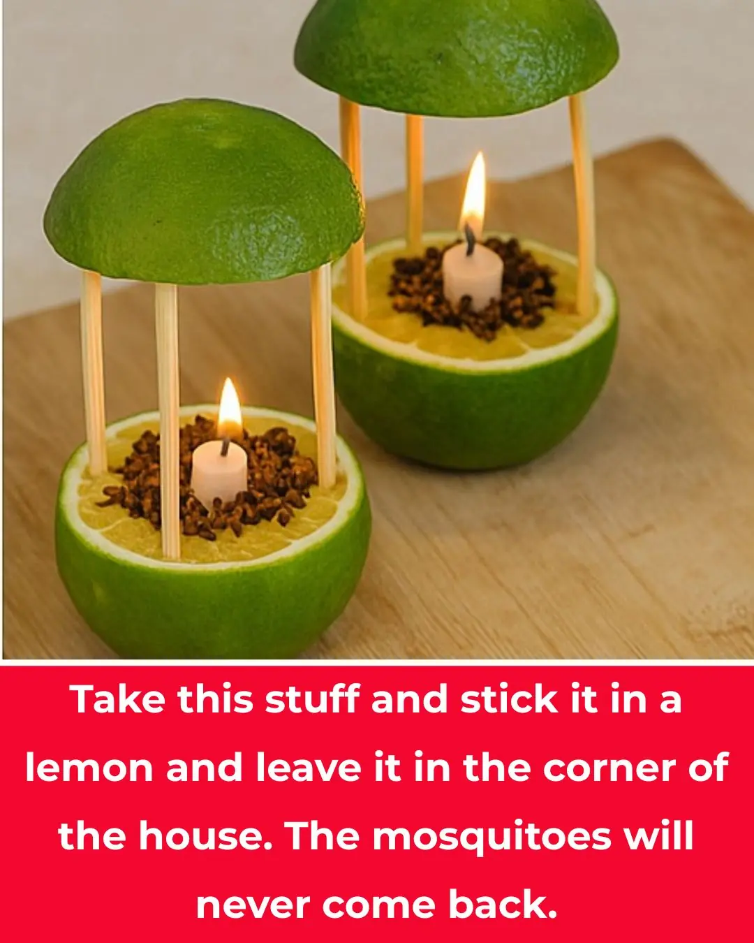 Take this stuff and stick it in a lemon and leave it in the corner of the house. The mosquitoes will never come back.