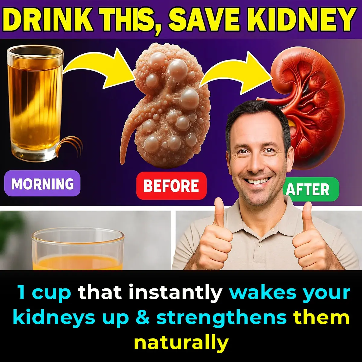 1 cup that instantly wakes your kidneys up and strengthens them naturally