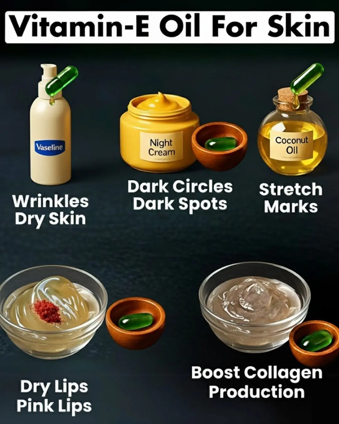 Vitamin E Oil uses for Skin – Glowing Skin, Dark Circles & Wrinkles