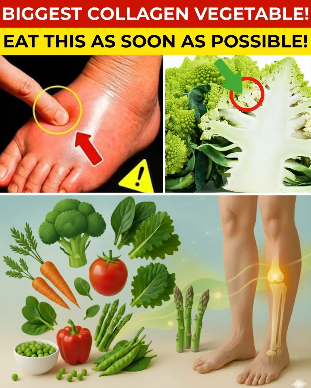 8 Collagen-Boosting Veggies to Ease Leg and Joint Swelling