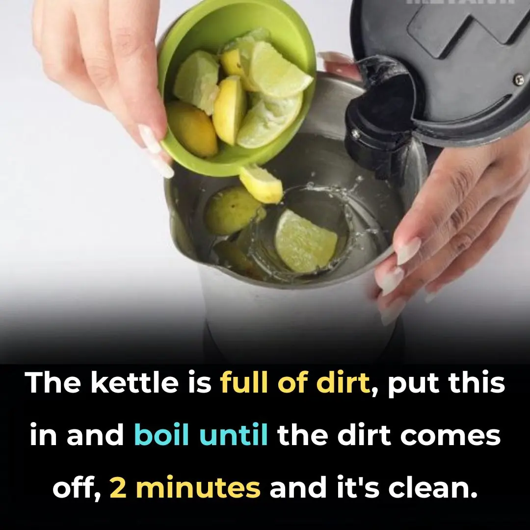 The kettle is full of dirt, put this in and boil until the dirt comes off, 2 minutes and it's clean