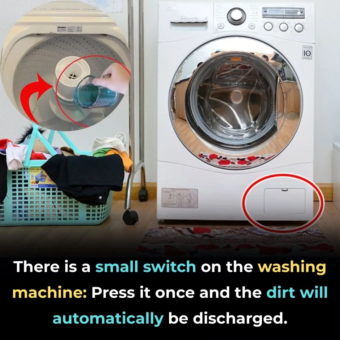 There is a small switch on the washing machine: Press it once and the dirt will automatically be discharged