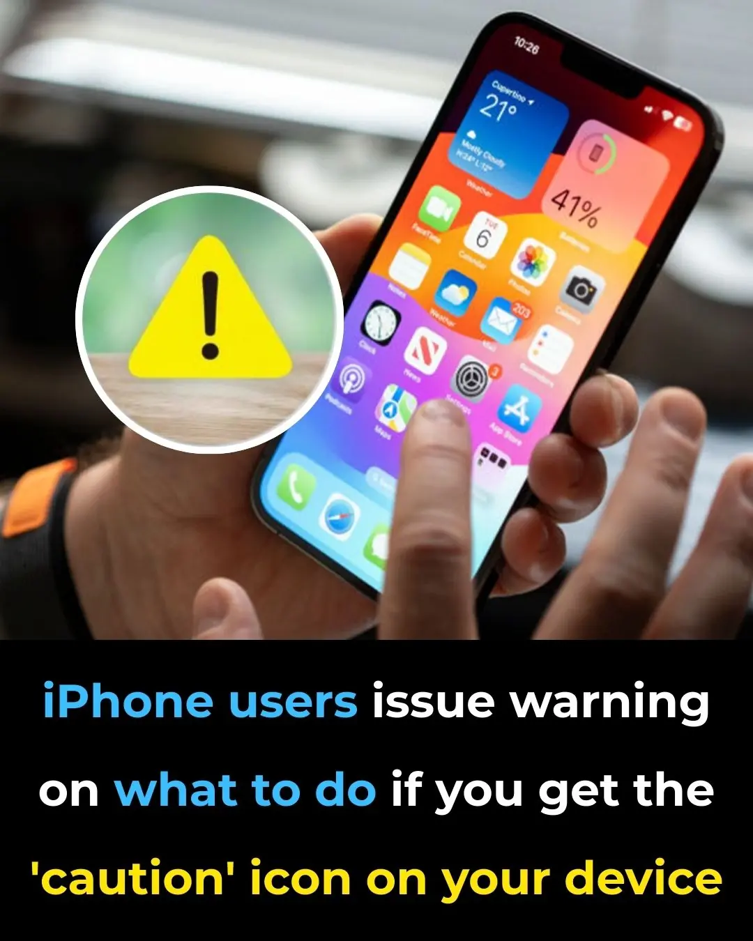 iPhone users issue warning on what to do if you get the 'caution' icon on your device