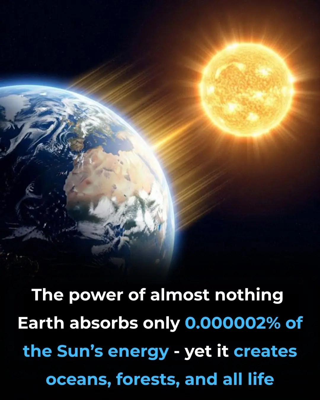 The Sun’s Power: Earth Lives on Just 0.000002%
