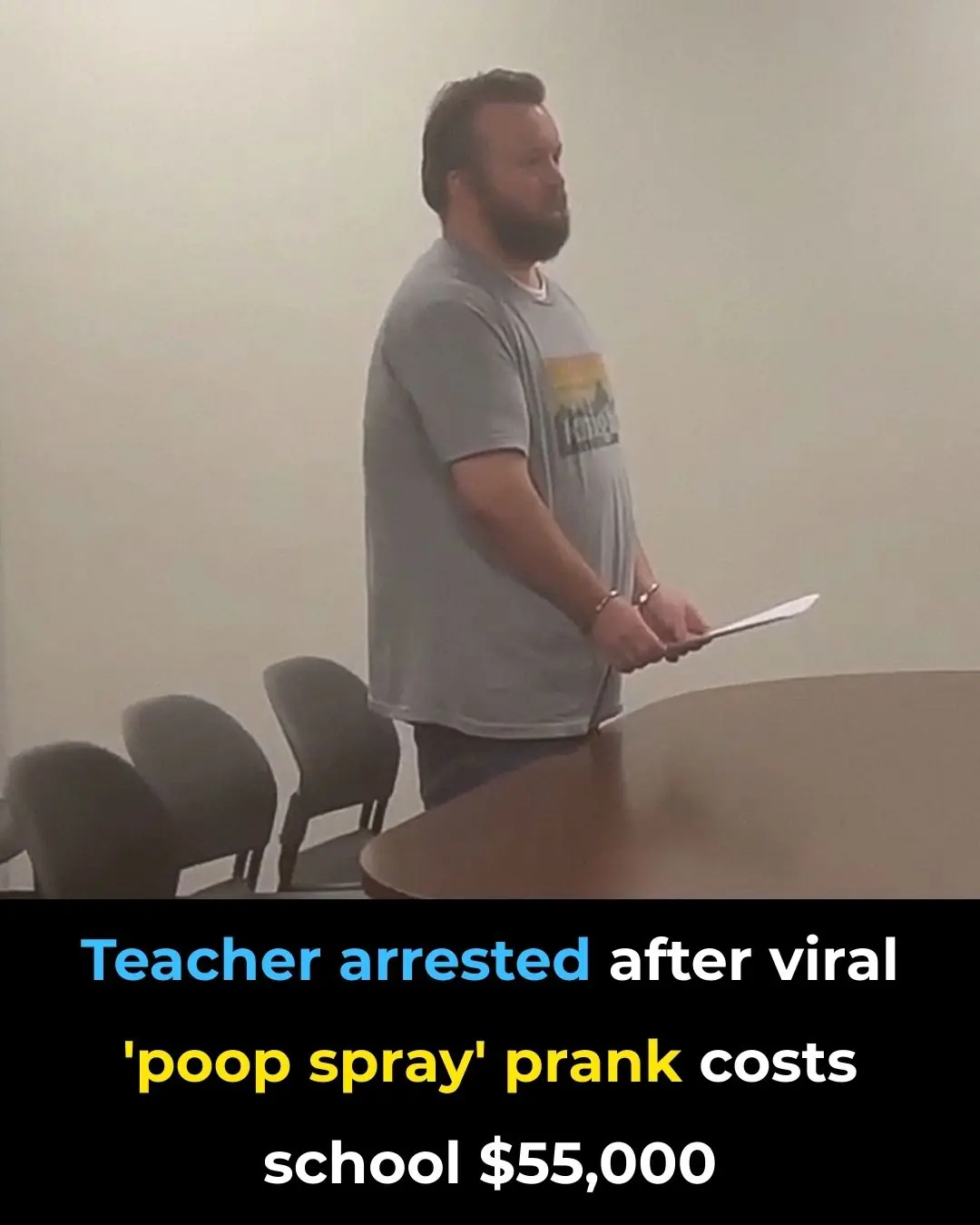 Teacher arrested after viral 'poop spray' prank costs school $55,000