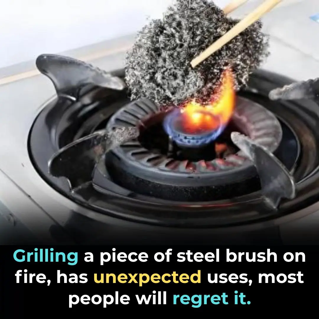 Grilling a piece of steel brush on fire, has unexpected uses, most people will regret it.