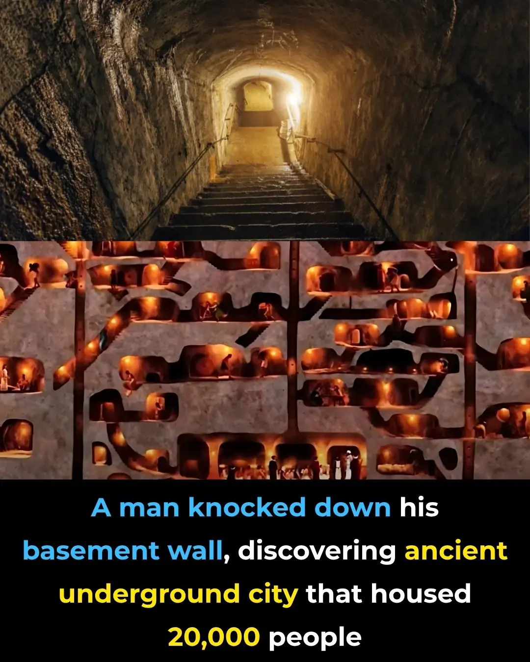 A Man Knocked Down His Basement Wall, Discovering Ancient Underground City That Housed 20,000 People