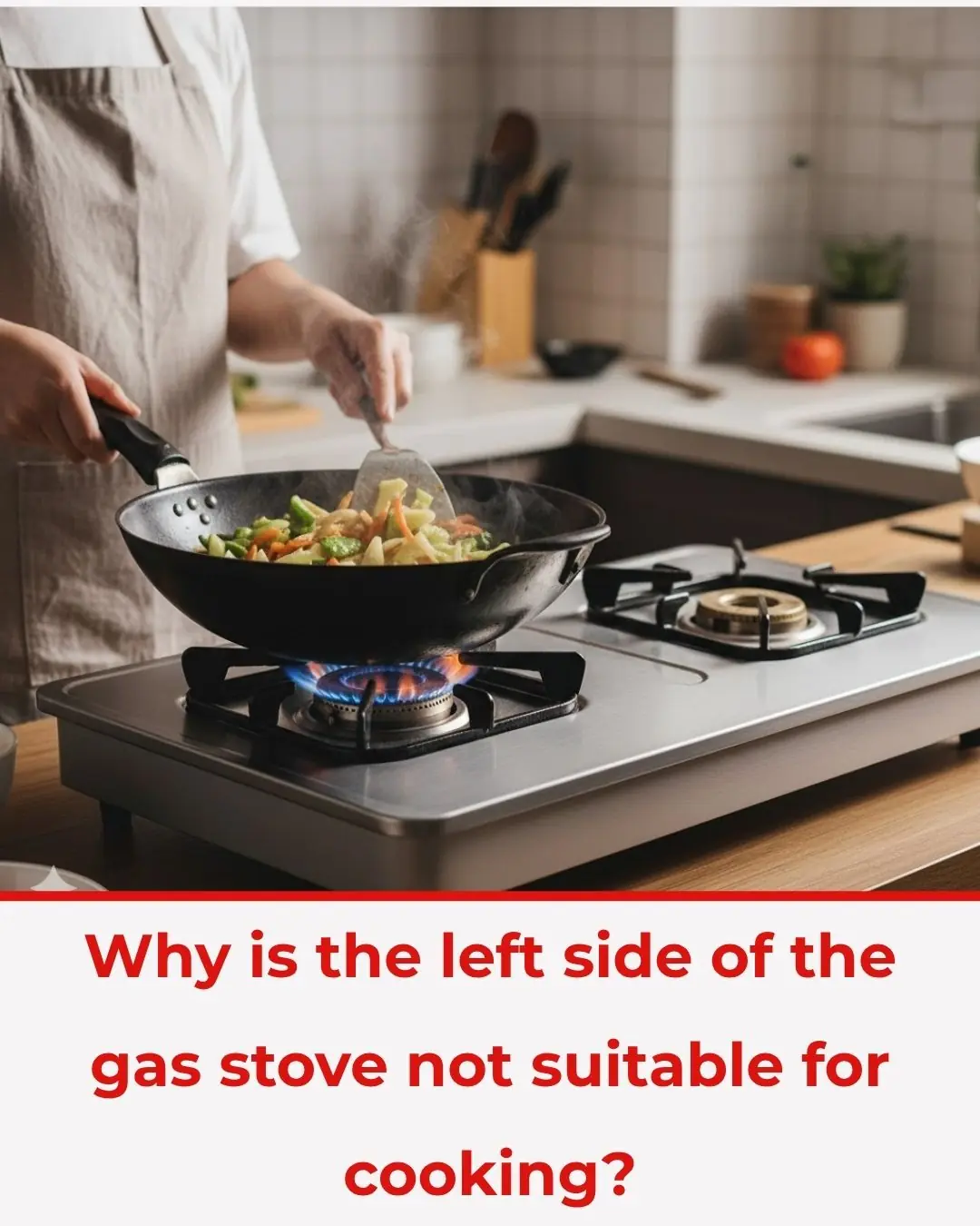 Why is the left side of the gas stove not suitable for cooking?