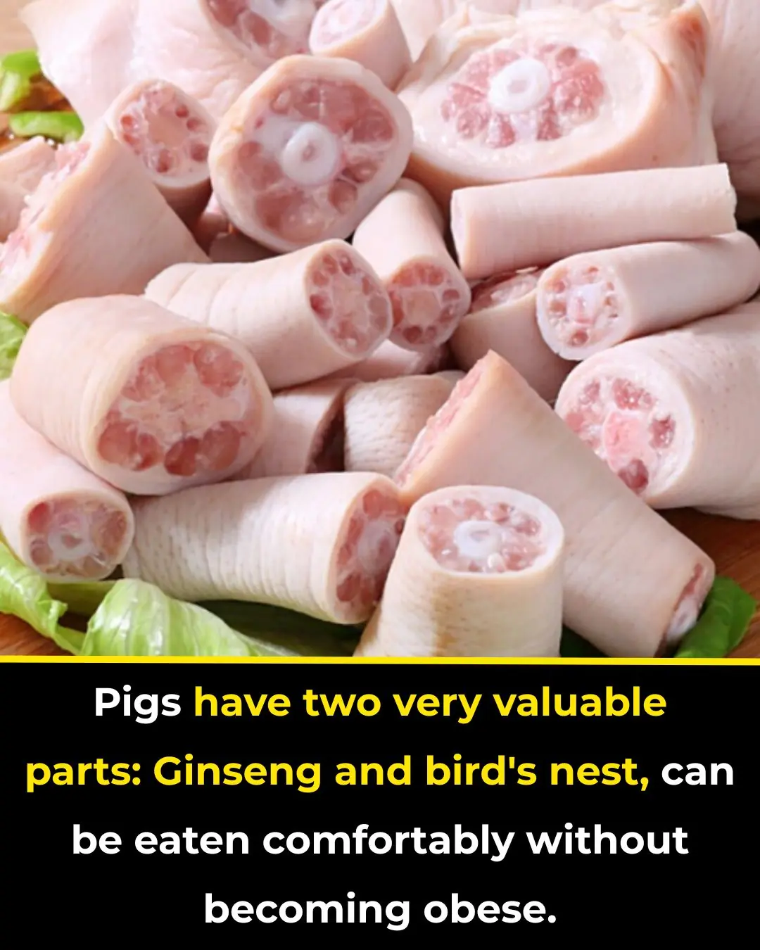 There are two very precious parts on the pig: ginseng and bird's nest, so you can eat comfortably without getting fat