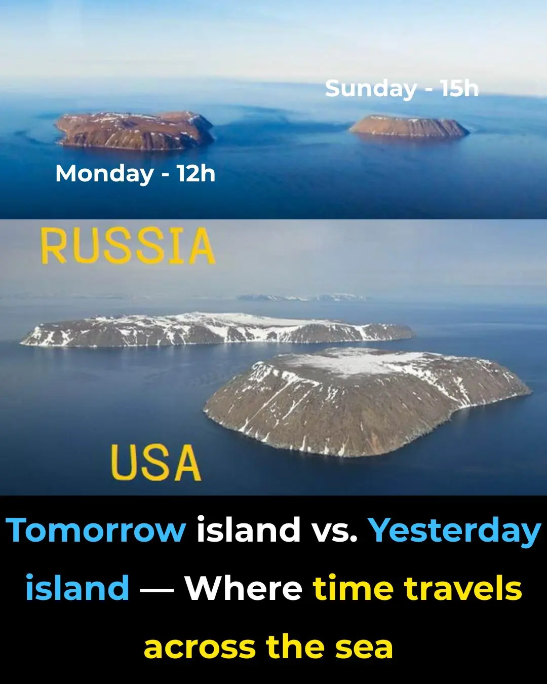 Tomorrow Island (Russia) and Yesterday Isle (USA) Are Just Three Miles Apart But There’s a 21-Hour Time Difference Between Them