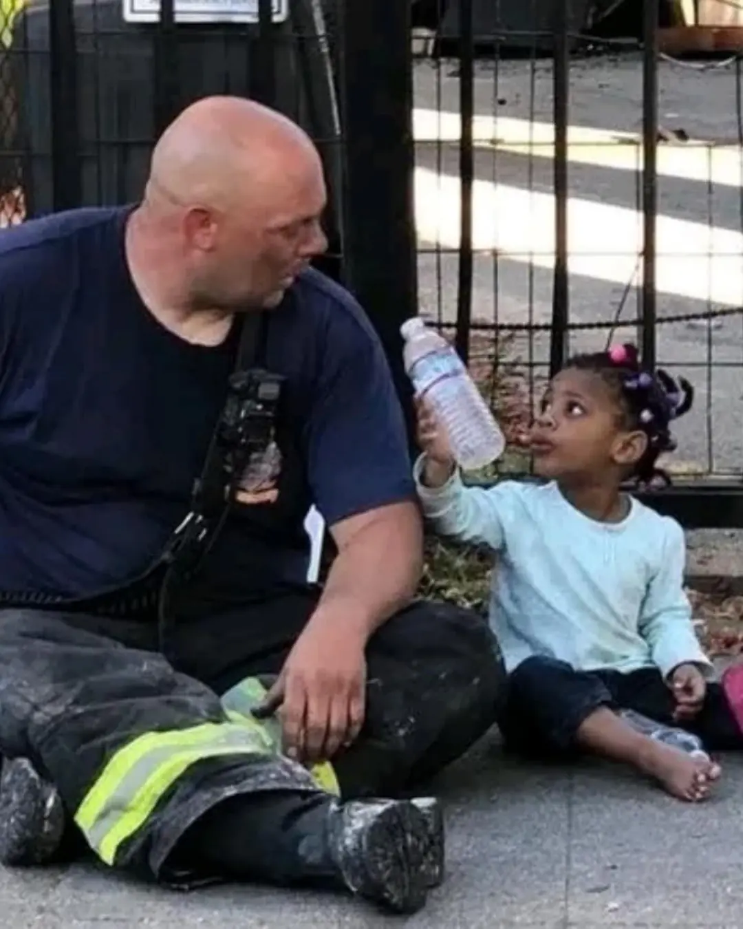 The Firefighter and the Little Girl Who Shared Her Water.