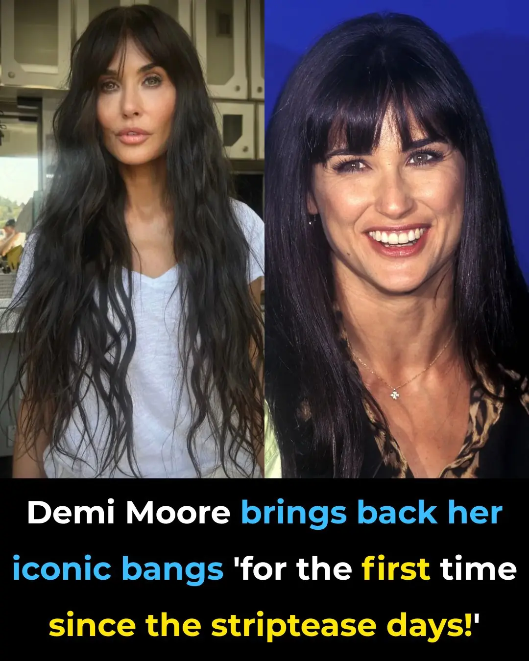 Demi Moore Brings Back Her Iconic Bangs ‘For the First Time Since the Striptease Days!’