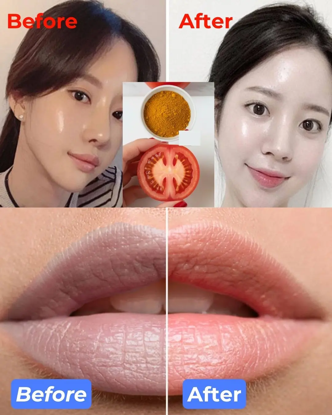DIY Tomato and Turmeric Cream for Glowing Skin and Pink Lips