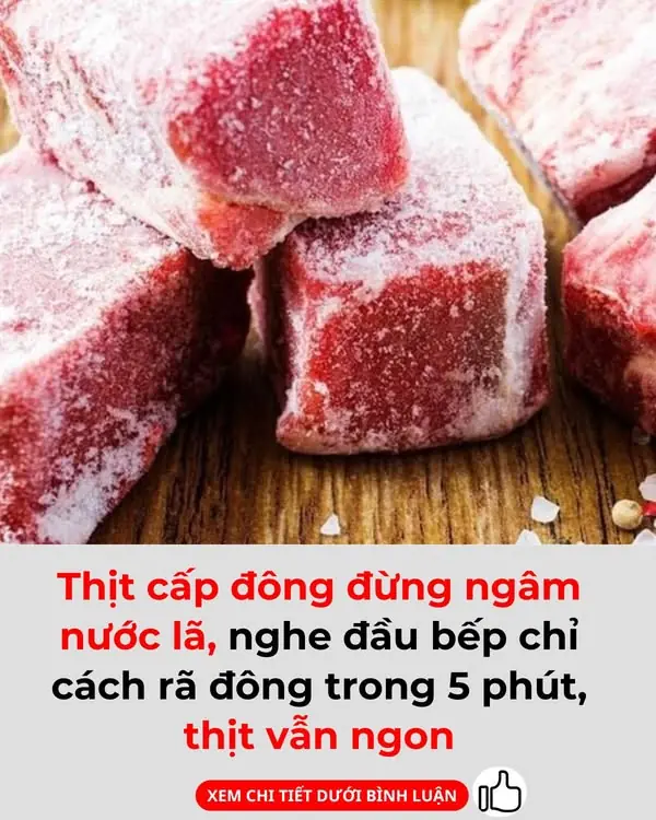Don't soak frozen meat in water. Listen to the chef's instructions on how to defrost it in 5 minutes and the meat will still be delicious.