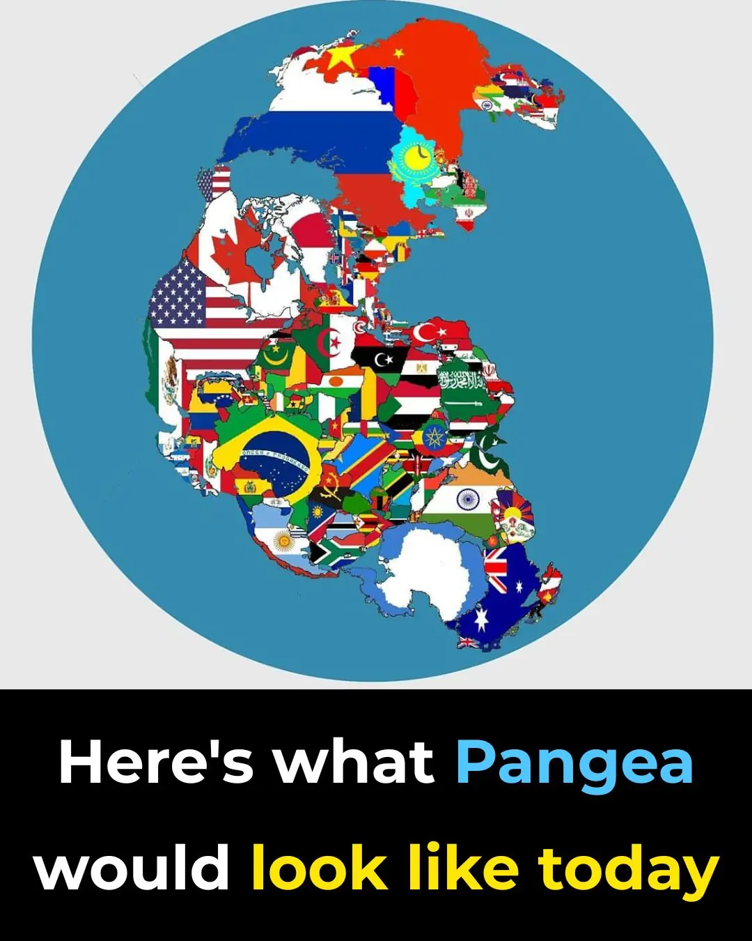 Incredible Map of Pangea With Modern-Day Borders