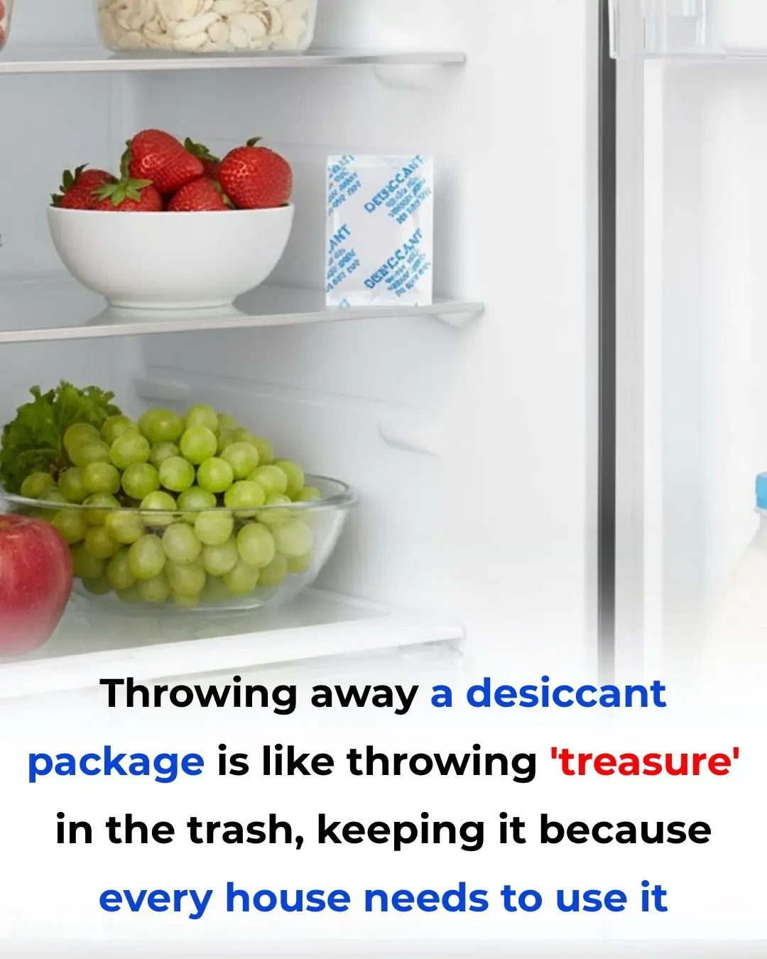 Throwing away moisture-absorbing packets is like tossing a 'treasure' into the trash—keep them because every household needs them