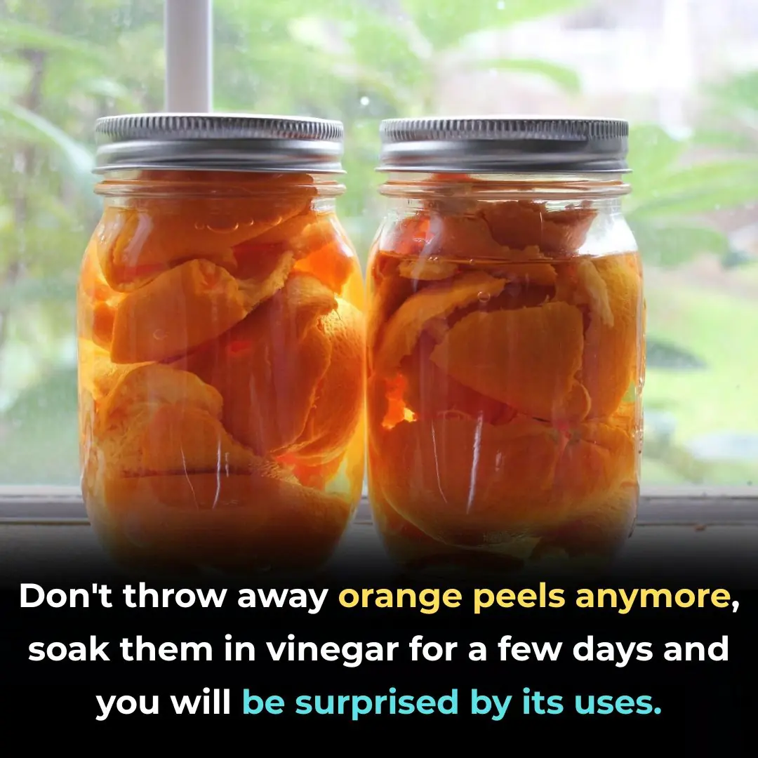Don't throw away orange peels anymore, soak them in vinegar for a few days and you will be surprised by its uses.