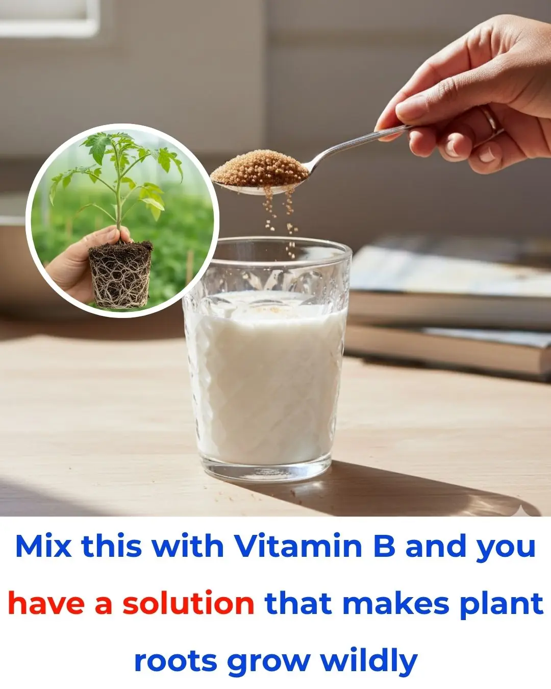 Mix this with Vitamin B and you have a solution that makes plant roots grow wildly