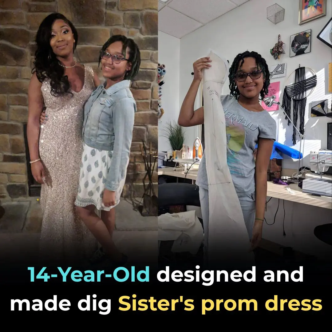 14-Year-Old Designed and Made Big Sister’s Prom Dress