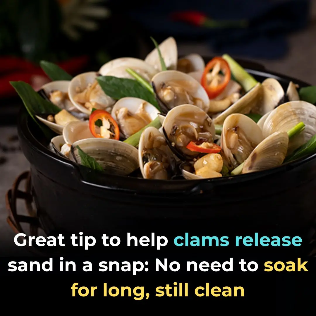 Great tip to help clams release sand in a snap: No need to soak for long, still clean