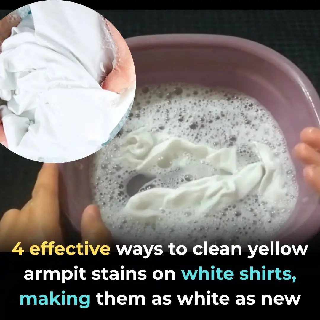 4 effective ways to clean yellow armpit stains on white shirts, making them as white as new