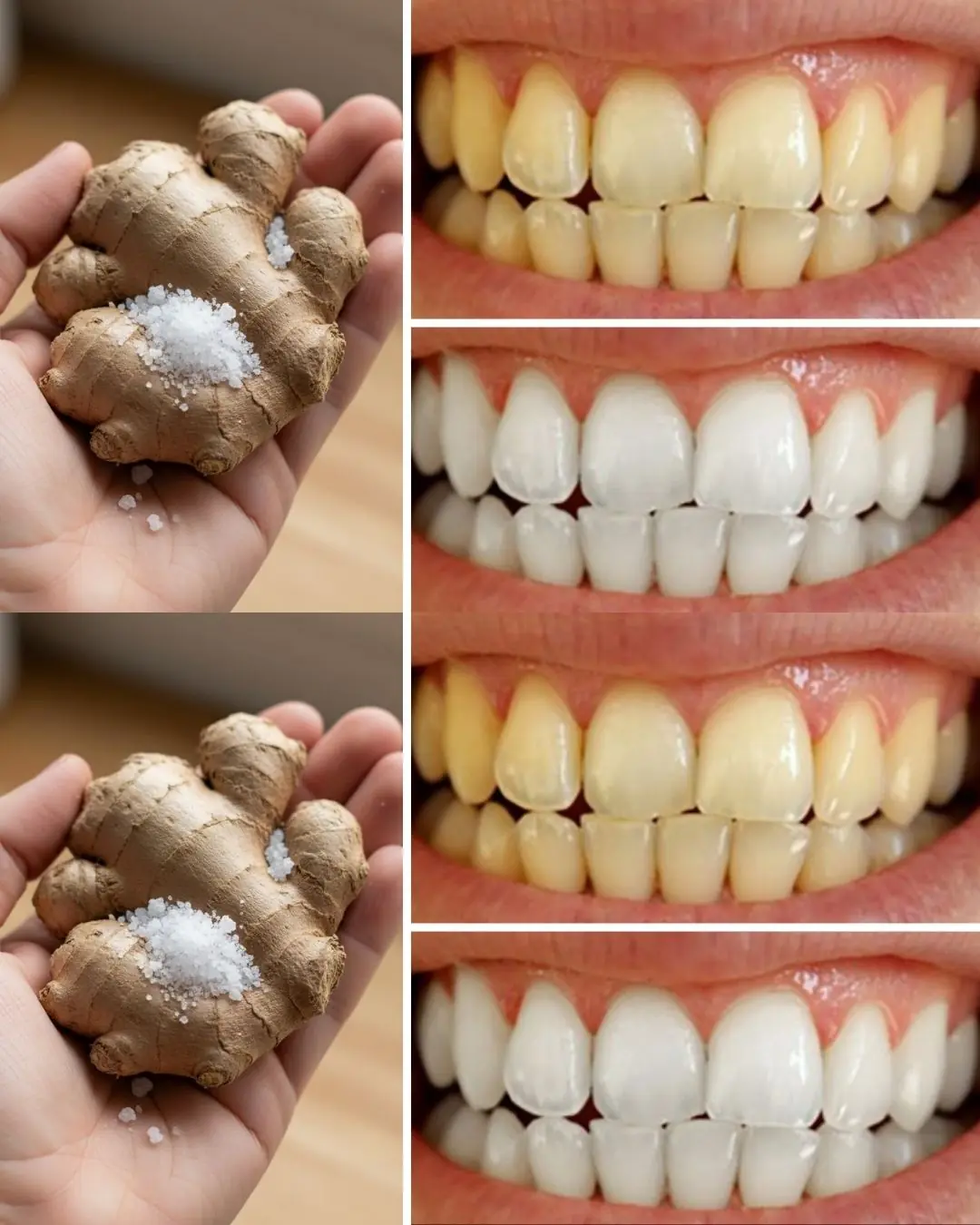 Ginger and Salt Teeth Whitening Remedy