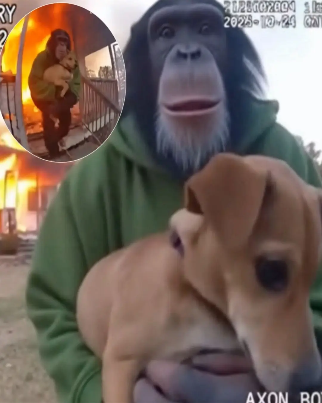 Chimpanzee Saves His Best Friend from Fire: A Heroic Act of Friendship and Courage