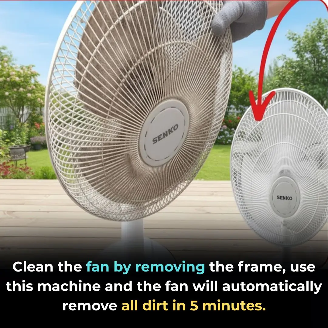 Clean the fan by removing the frame, use this machine and the fan will automatically remove all dirt in 5 minutes.